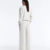 Pantalon droit en coton chiné Pantalon droit en coton chiné