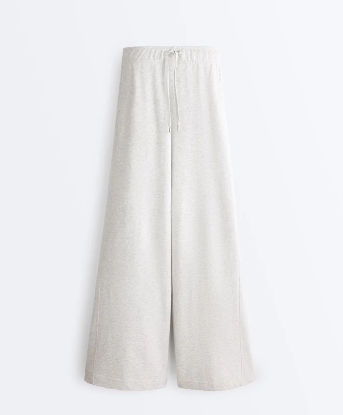 Pantalon droit en coton chiné Pantalon droit en coton chiné