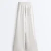 Pantalon droit en coton chiné Pantalon droit en coton chiné