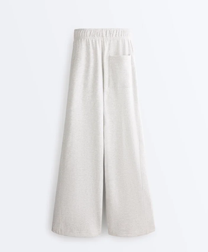 Pantalon droit en coton chiné Pantalon droit en coton chiné