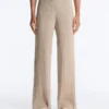 Pantalon droit en maille côtelée Pantalon droit en maille côtelée