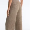 Pantalon droit en maille côtelée Pantalon droit en maille côtelée