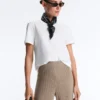 Pantalon droit en maille côtelée Pantalon droit en maille côtelée