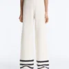 Pantalon droit en maille ondulée Pantalon droit en maille ondulée