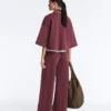 Pantalon droit en mélange de coton Pantalon droit en mélange de coton