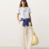 Pantalon droit en mélange de lyocell et 24 % de lin Pantalon droit en mélange de lyocell et 24 % de lin