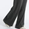 Pantalon droit en molleton de coton mélangé