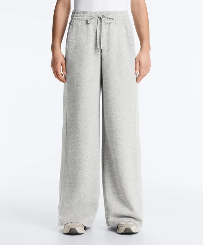 Pantalon droit en piqué chiné Pantalon droit en piqué chiné