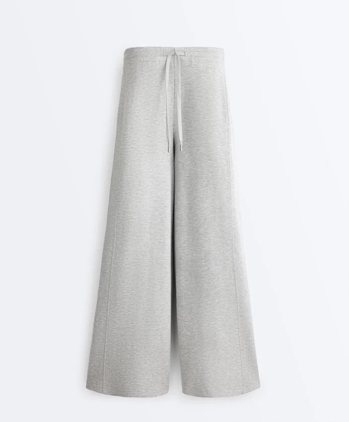 Pantalon droit en piqué chiné Pantalon droit en piqué chiné