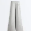 Pantalon droit en piqué chiné Pantalon droit en piqué chiné