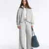 Pantalon droit en piqué chiné Pantalon droit en piqué chiné