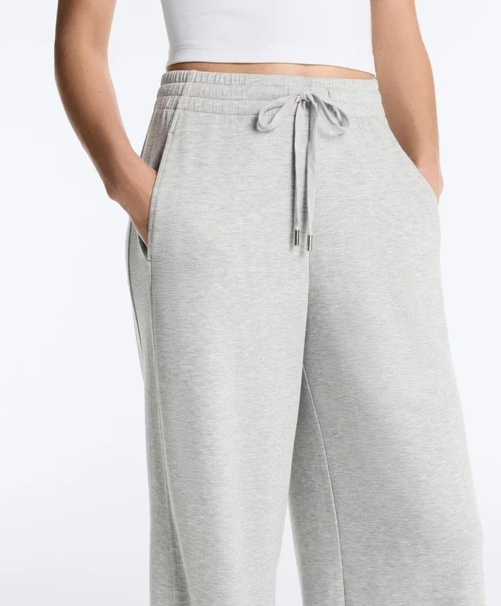 Pantalon droit en piqué chiné Pantalon droit en piqué chiné