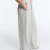 Pantalon droit en piqué chiné Pantalon droit en piqué chiné