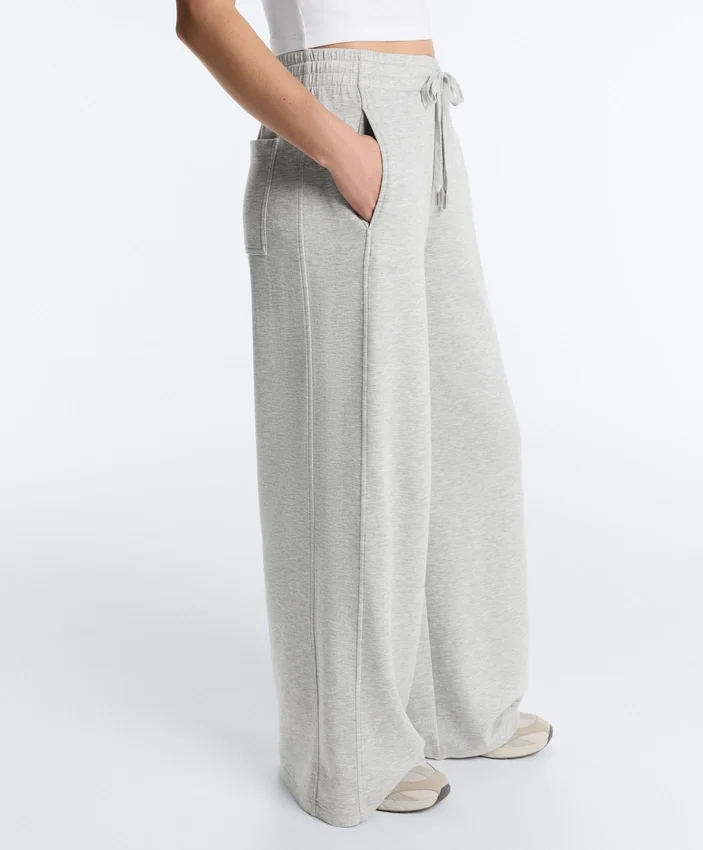 Pantalon droit en piqué chiné Pantalon droit en piqué chiné