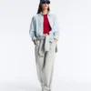 Pantalon droit en piqué chiné Pantalon droit en piqué chiné