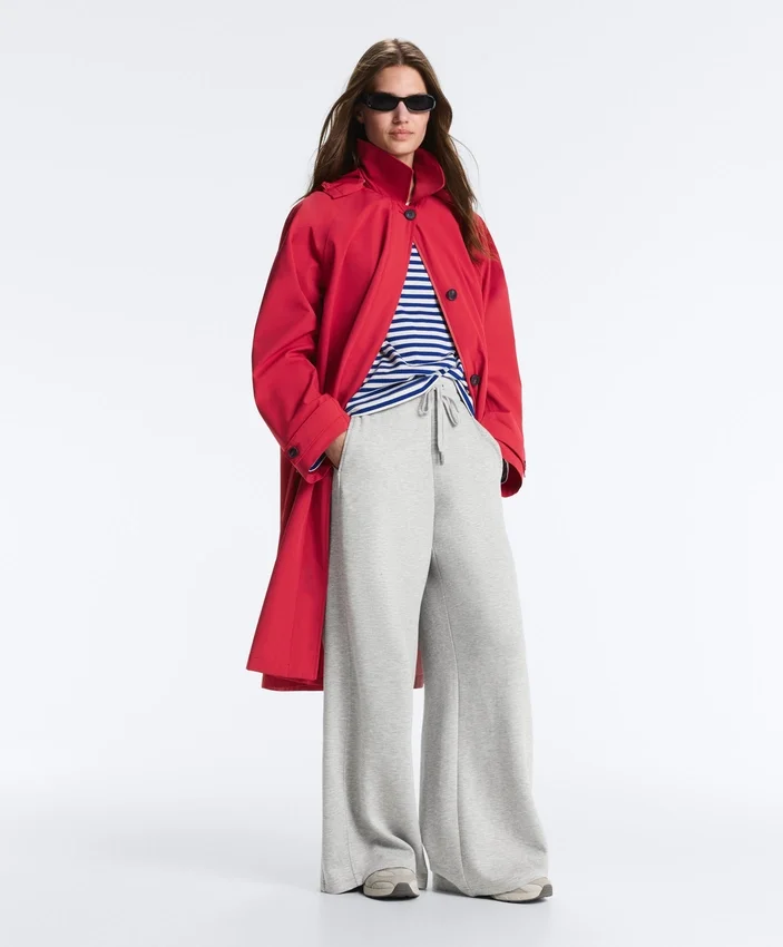 Pantalon droit en piqué chiné Pantalon droit en piqué chiné