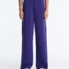 Pantalon droit à jambes larges en modal brossé Pantalon droit à jambes larges en modal brossé