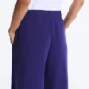 Pantalon droit à jambes larges en modal brossé Pantalon droit à jambes larges en modal brossé