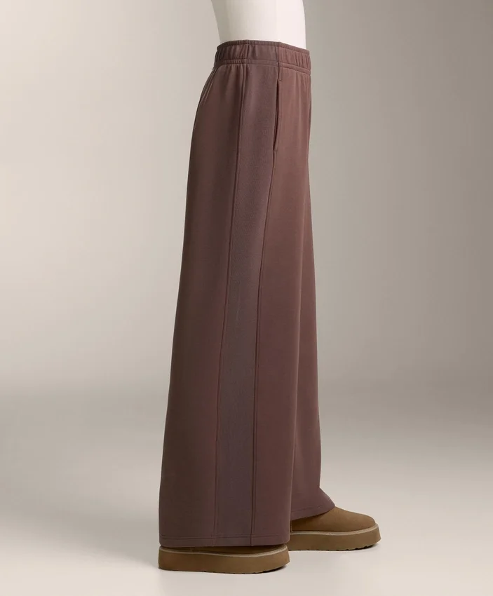Pantalon droit à jambes larges en modal brossé Pantalon droit à jambes larges en modal brossé