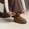 Pantalon droit à jambes larges en modal brossé Pantalon droit à jambes larges en modal brossé