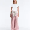 Pantalon droit plissé en piqué de coton Pantalon droit plissé en piqué de coton