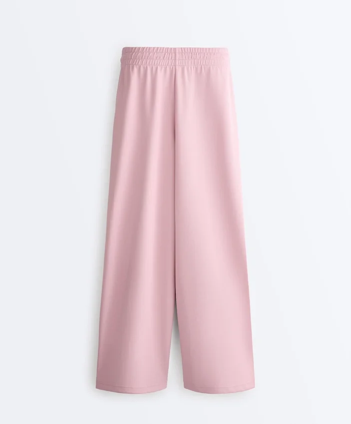 Pantalon droit plissé en piqué de coton Pantalon droit plissé en piqué de coton