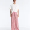 Pantalon droit à rayures 100 % coton Pantalon droit à rayures 100 % coton
