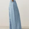 Pantalon droit à rayures en coton mélangé Pantalon droit à rayures en coton mélangé