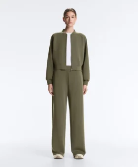 Pantalon droit à rayures en modal Soft Touch