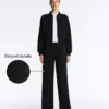 Pantalon droit à rayures en modal Soft Touch Pantalon droit à rayures en modal Soft Touch