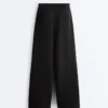 Pantalon droit à rayures en modal Soft Touch Pantalon droit à rayures en modal Soft Touch