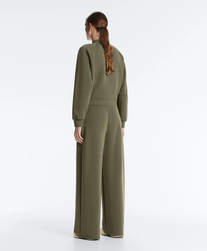 Pantalon droit à rayures en modal Soft Touch Pantalon droit à rayures en modal Soft Touch