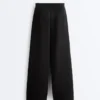 Pantalon droit à rayures en modal Soft Touch Pantalon droit à rayures en modal Soft Touch