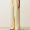 Pantalon droit à rayures imprimées 100 % lin Pantalon droit à rayures imprimées 100 % lin