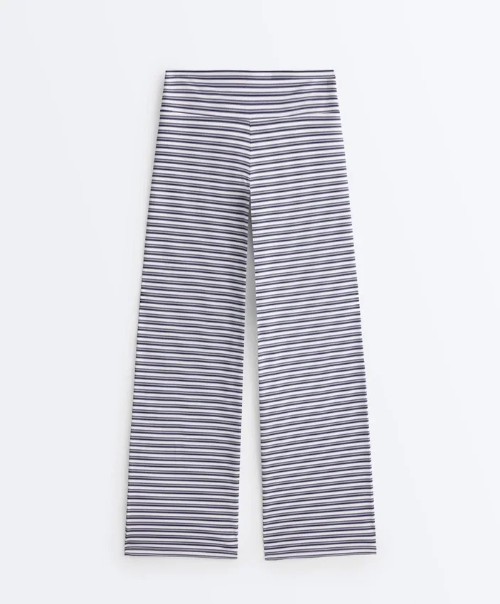 Pantalon droit à taille haute Comfortlux à rayures Pantalon droit à taille haute Comfortlux à rayures
