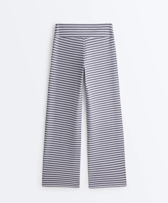 Pantalon droit à taille haute Comfortlux à rayures Pantalon droit à taille haute Comfortlux à rayures