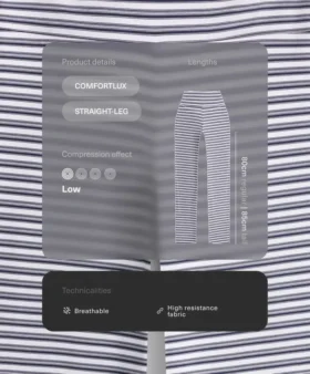Pantalon droit à taille haute Comfortlux à rayures