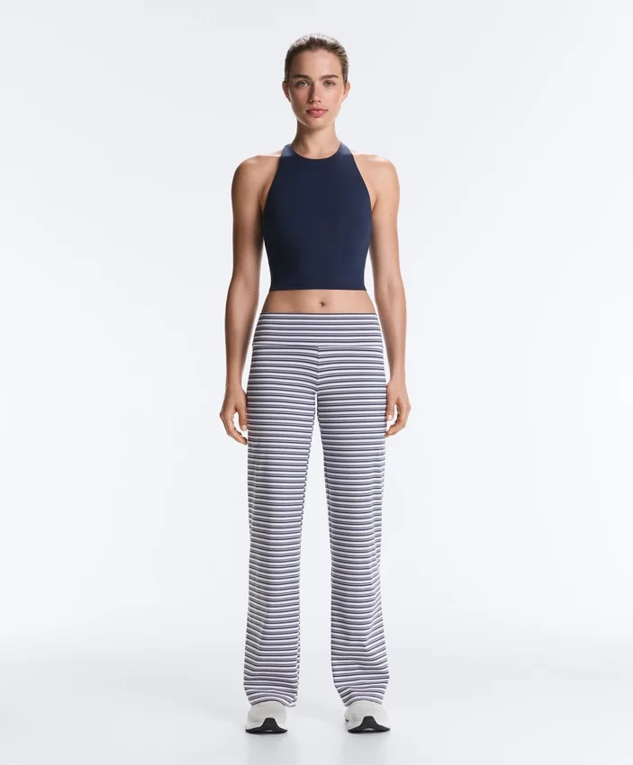 Pantalon droit à taille haute Comfortlux à rayures Pantalon droit à taille haute Comfortlux à rayures