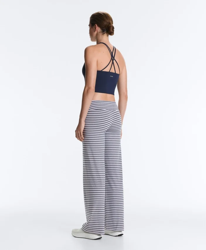 Pantalon droit à taille haute Comfortlux à rayures Pantalon droit à taille haute Comfortlux à rayures