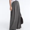 Pantalon en coton piqué à taille haute et jambes larges Pantalon en coton piqué à taille haute et jambes larges