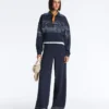 Pantalon en modal Soft Touch avec rayures marinières Pantalon en modal Soft Touch avec rayures marinières