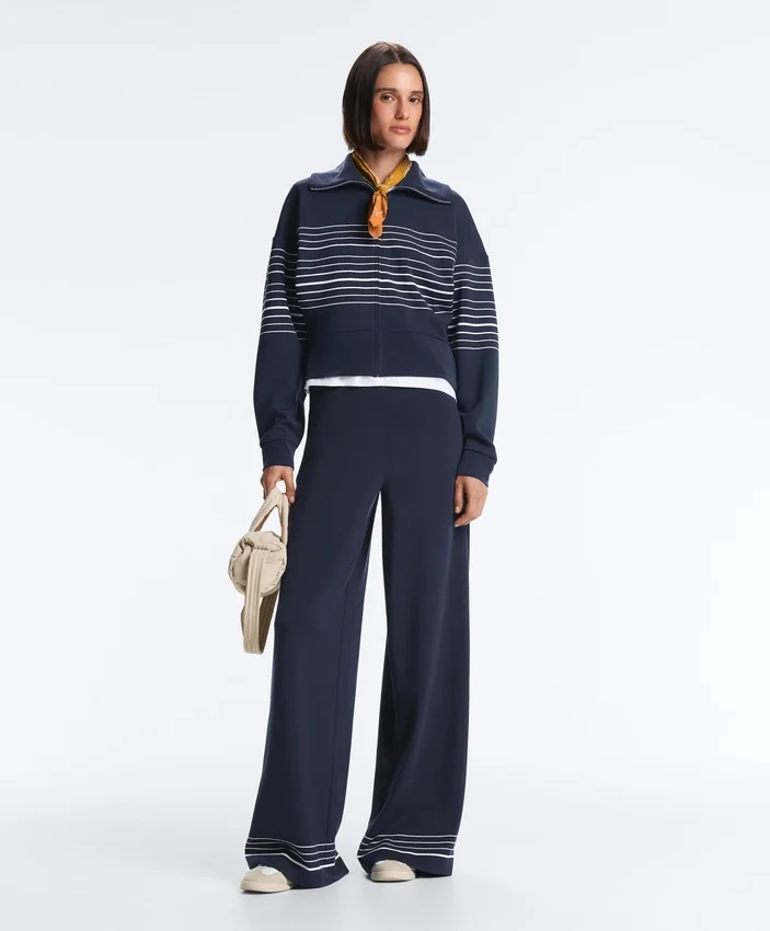 Pantalon en modal Soft Touch avec rayures marinières Pantalon en modal Soft Touch avec rayures marinières
