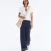 Pantalon en modal Soft Touch avec rayures marinières Pantalon en modal Soft Touch avec rayures marinières