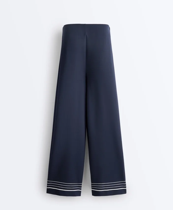 Pantalon en modal Soft Touch avec rayures marinières Pantalon en modal Soft Touch avec rayures marinières