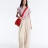 Pantalon fuselé à plis 100 % coton Pantalon fuselé à plis 100 % coton