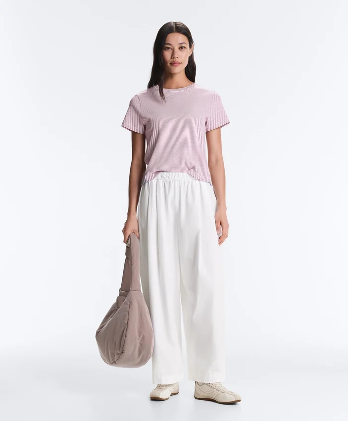 Pantalon fuselé à plis 100 % coton Pantalon fuselé à plis 100 % coton