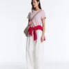 Pantalon fuselé à plis 100 % coton Pantalon fuselé à plis 100 % coton