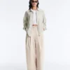 Pantalon fuselé à plis 100 % coton Pantalon fuselé à plis 100 % coton