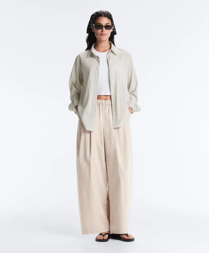 Pantalon fuselé à plis 100 % coton Pantalon fuselé à plis 100 % coton