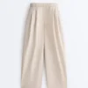 Pantalon fuselé à plis 100 % coton Pantalon fuselé à plis 100 % coton